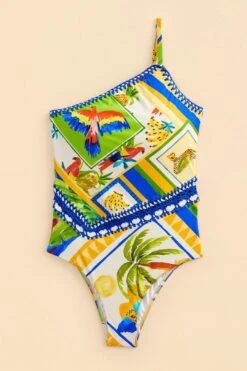Farm Rio Bahia Mixed Scarves One-piece Swimsuit -Farm Rio Dress Shop 310571 04
