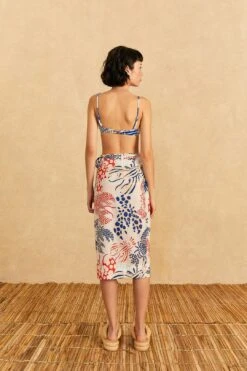 Farm Rio Off-White Mixed Lobster Wrap Skirt -Farm Rio Dress Shop 310587 04
