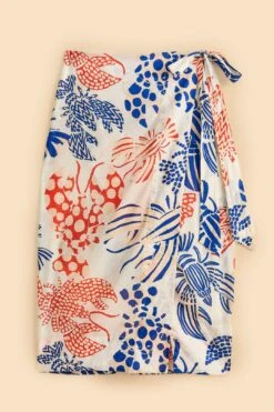 Farm Rio Off-White Mixed Lobster Wrap Skirt -Farm Rio Dress Shop 310587 06