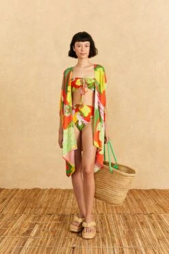 Farm Rio Red Neon Floral Kimono -Farm Rio Dress Shop 310593 02