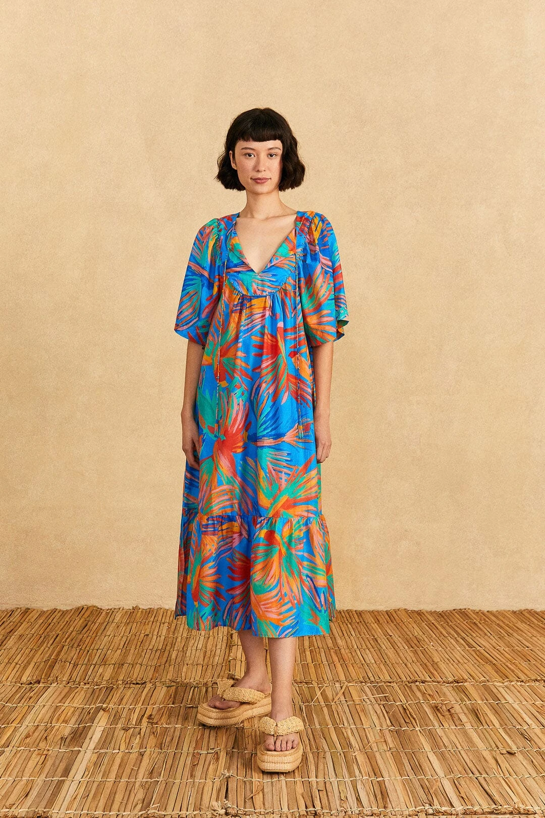 Farm Rio Blue Painted Birds Maxi Cover-Up 3 Farm Rio Blue Painted Birds Maxi Cover-Up
