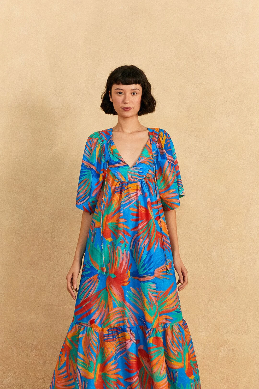 Farm Rio Blue Painted Birds Maxi Cover-Up 4 Farm Rio Blue Painted Birds Maxi Cover-Up - Image 2