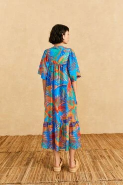 Farm Rio Blue Painted Birds Maxi Cover-Up 11 Farm Rio Blue Painted Birds Maxi Cover-Up -Farm Rio Dress Shop 310595 04