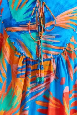 Farm Rio Blue Painted Birds Maxi Cover-Up 12 Farm Rio Blue Painted Birds Maxi Cover-Up -Farm Rio Dress Shop 310595 05