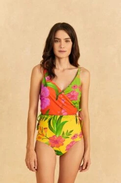 Farm Rio Romantic Garden Double One-Piece Swimsuit