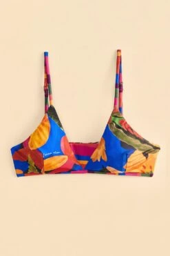 Farm Rio Blue Floral Tropical & Colorful Stripes Bikini Top -Farm Rio Dress Shop 310618 05