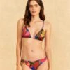 Farm Rio Blue Floral Tropical & Colorful Stripes Triangle Bikini Top 2 Farm Rio Blue Floral Tropical & Colorful Stripes Triangle Bikini Top -Farm Rio Dress Shop 310624 01