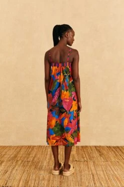 Farm Rio Blue Floral Tropical & Colorful Stripes Cover-Up -Farm Rio Dress Shop 310625 04