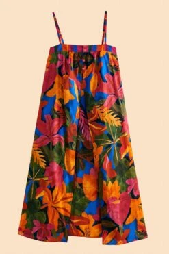 Farm Rio Blue Floral Tropical & Colorful Stripes Cover-Up -Farm Rio Dress Shop 310625 06