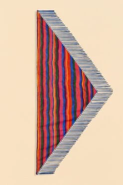 Farm Rio Blue Floral Tropical & Colorful Stripes Sarong -Farm Rio Dress Shop 310627 05