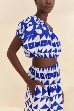 Farm Rio Off-White Pitta Tiles One-Shoulder Maxi Dress 10 Farm Rio Off-White Pitta Tiles One-Shoulder Maxi Dress -Farm Rio Dress Shop 310650 03