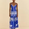 Farm Rio Blue Mixed Ondina Midi Dress -Farm Rio Dress Shop 310652 01