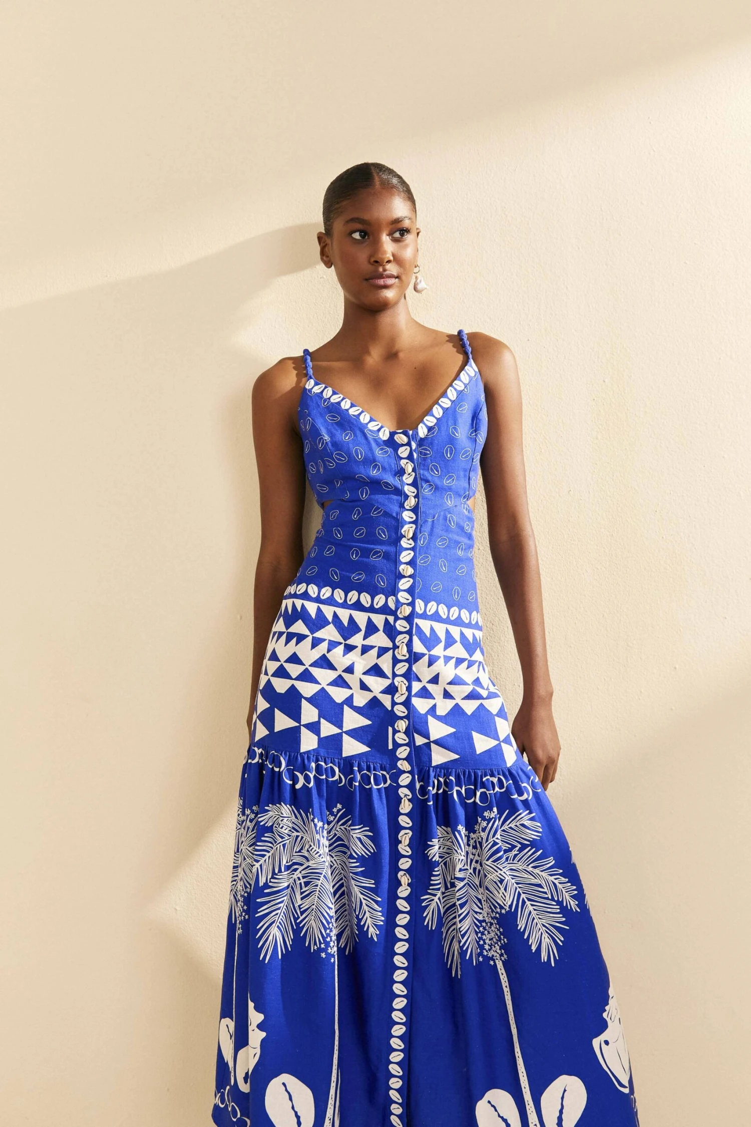 Farm Rio Blue Mixed Ondina Midi Dress 5 Farm Rio Blue Mixed Ondina Midi Dress - Image 3