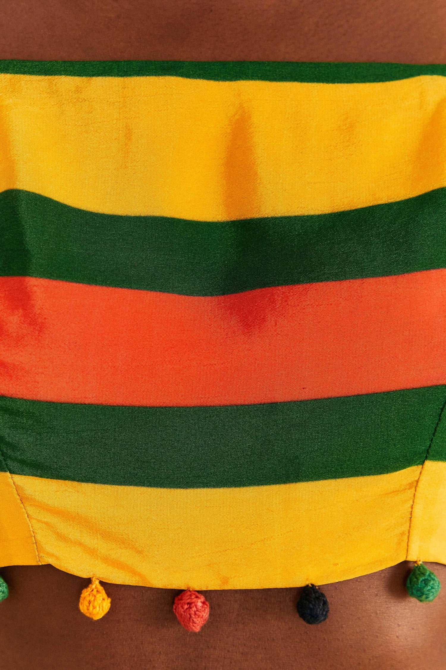 Farm Rio Yellow, Green & Red Striped Crop Top 7 Farm Rio Yellow, Green & Red Striped Crop Top - Image 5