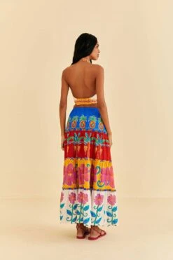 Farm Rio Off-White Vivid Garden Maxi Skirt -Farm Rio Dress Shop 310663 05