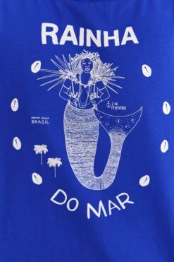 Farm Rio Blue Rainha Do Mar Organic Cotton T-Shirt -Farm Rio Dress Shop 310682 04