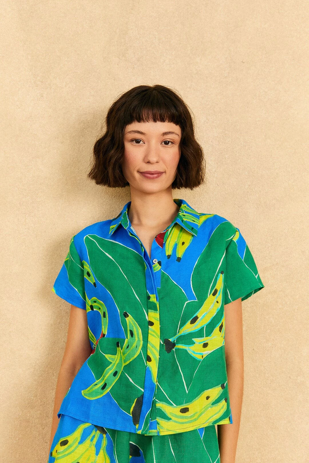 Farm Rio Blue Banana Leaves Shirt 3 Farm Rio Blue Banana Leaves Shirt
