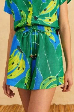 Farm Rio Blue Banana Leaves Shorts -Farm Rio Dress Shop 310902 03