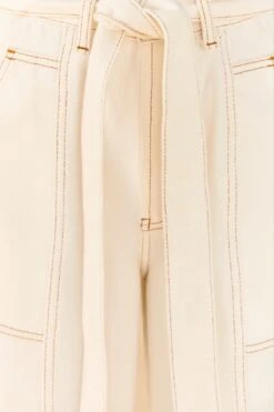 Farm Rio Off White Twill Pants -Farm Rio Dress Shop 311317 04