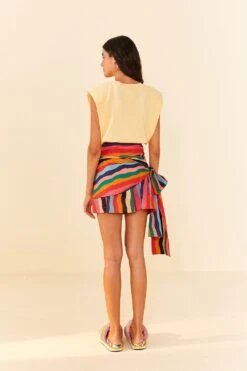 Farm Rio Super Fun Stripes Organic Cotton Mini Skirt -Farm Rio Dress Shop 311364 04