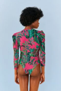 Farm Rio Pink Leaves Oganic Cotton Bodysuit -Farm Rio Dress Shop 311367 03