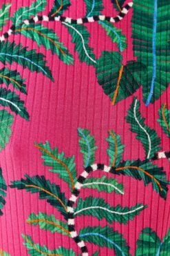 Farm Rio Pink Leaves Oganic Cotton Bodysuit -Farm Rio Dress Shop 311367 04