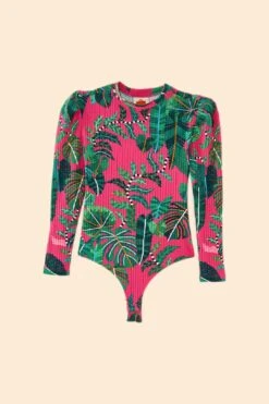 Farm Rio Pink Leaves Oganic Cotton Bodysuit -Farm Rio Dress Shop 311367 06
