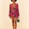 Farm Rio Pink Cool Leopards Lenzing™ Ecovero™ Viscose Mini Dress -Farm Rio Dress Shop 311369 01