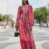 Farm Rio Pink Cool Leopards Maxi Dress 1 Farm Rio Pink Cool Leopards Maxi Dress -Farm Rio Dress Shop 311370 01