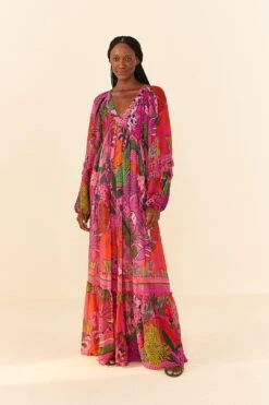 Farm Rio Pink Cool Leopards Maxi Dress -Farm Rio Dress Shop 311370 04
