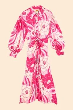 Farm Rio Pink Tropical Groove Midi Dress -Farm Rio Dress Shop 311372 06