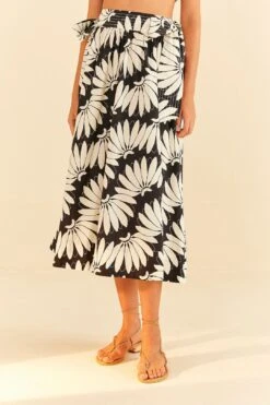 Farm Rio Black Copacabana Bow Midi Skirt -Farm Rio Dress Shop 311375 03