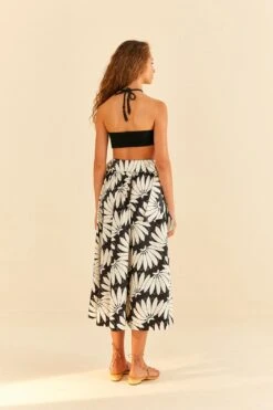 Farm Rio Black Copacabana Bow Midi Skirt -Farm Rio Dress Shop 311375 05