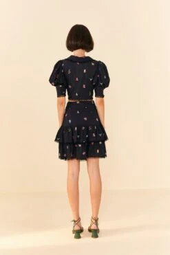 Farm Rio Zodiac Cross Stitch Mini Skirt -Farm Rio Dress Shop 311416 03 1