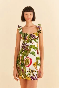 Farm Rio Striped Forest Mini Dress