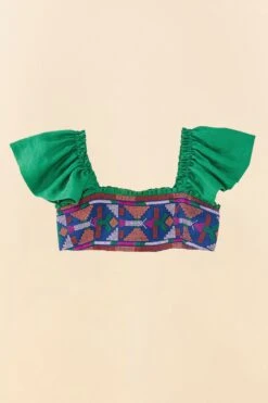 Farm Rio Embroided Green Top -Farm Rio Dress Shop 311435 06