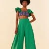 Farm Rio Embroided Green Pants 2 Farm Rio Embroided Green Pants -Farm Rio Dress Shop 311436 01