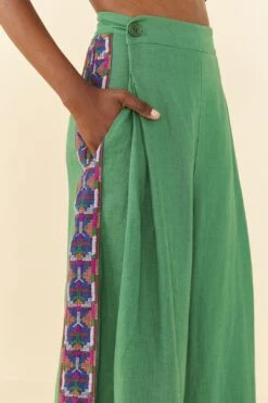Farm Rio Embroided Green Pants -Farm Rio Dress Shop 311436 03