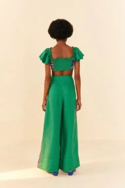 Farm Rio Embroided Green Pants -Farm Rio Dress Shop 311436 04