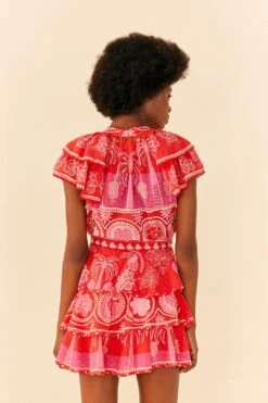Farm Rio Red Summer Sunrise Mini Skirt -Farm Rio Dress Shop 311481 03