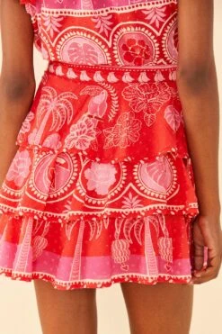Farm Rio Red Summer Sunrise Mini Skirt -Farm Rio Dress Shop 311481 04