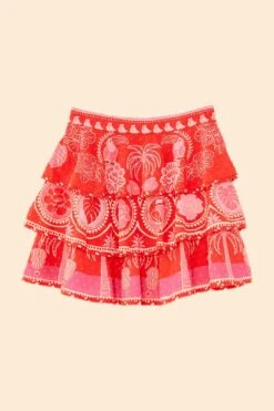 Farm Rio Red Summer Sunrise Mini Skirt -Farm Rio Dress Shop 311481 06