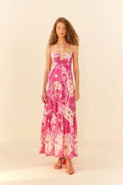 Pink Tropical Groove Maxi Dress -Farm Rio Dress Shop 311532 04