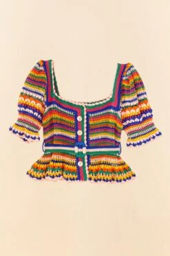 Farm Rio Multi Stitches Crochet Blouse 11 Farm Rio Multi Stitches Crochet Blouse -Farm Rio Dress Shop 311559 05
