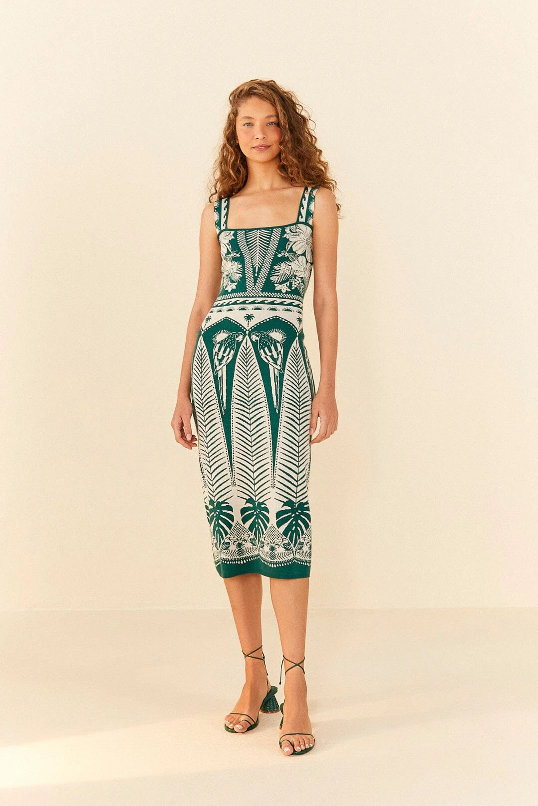 Farm Rio Off-White Macaw Elegance Knit Dress 3 Farm Rio Off-White Macaw Elegance Knit Dress