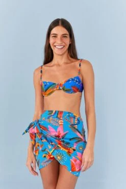 Farm Rio Blue Macaw Party Cover Up Skirt -Farm Rio Dress Shop 311699 03