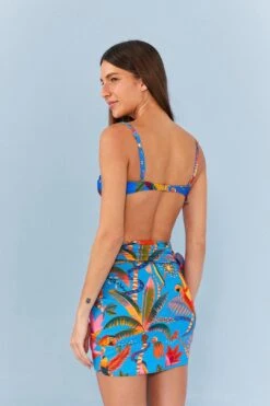 Farm Rio Blue Macaw Party Cover Up Skirt -Farm Rio Dress Shop 311699 05