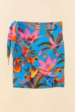 Farm Rio Blue Macaw Party Cover Up Skirt -Farm Rio Dress Shop 311699 07