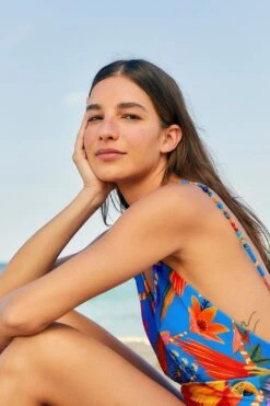 Farm Rio Blue Macaw Party One Piece Swimsuit -Farm Rio Dress Shop 311701 03