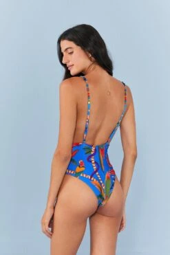 Farm Rio Blue Macaw Party One Piece Swimsuit -Farm Rio Dress Shop 311701 06